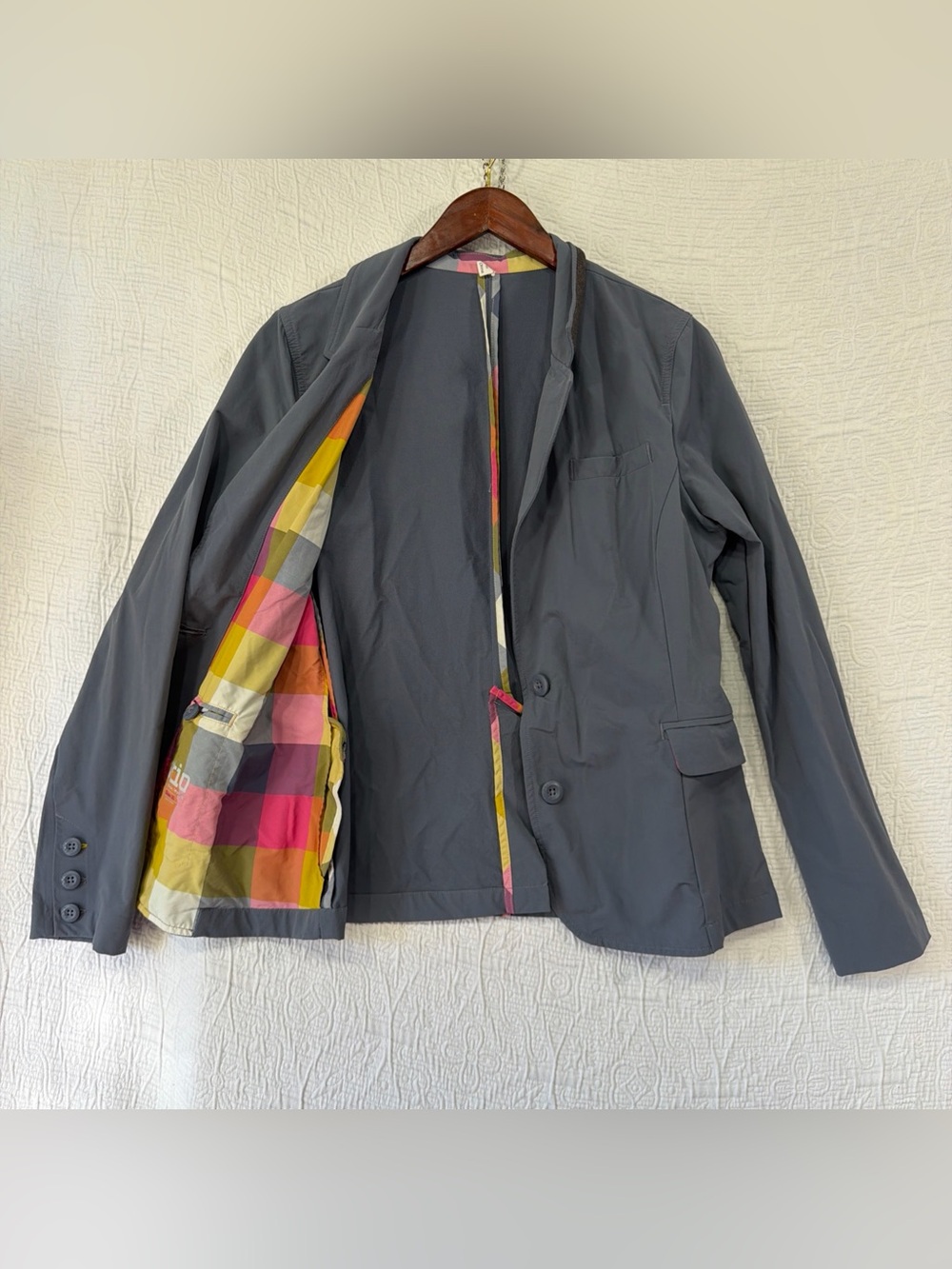 Stio Womens Tech Jacket Sport Coat 2 Button Blazer Grey Size 10 Business Casual